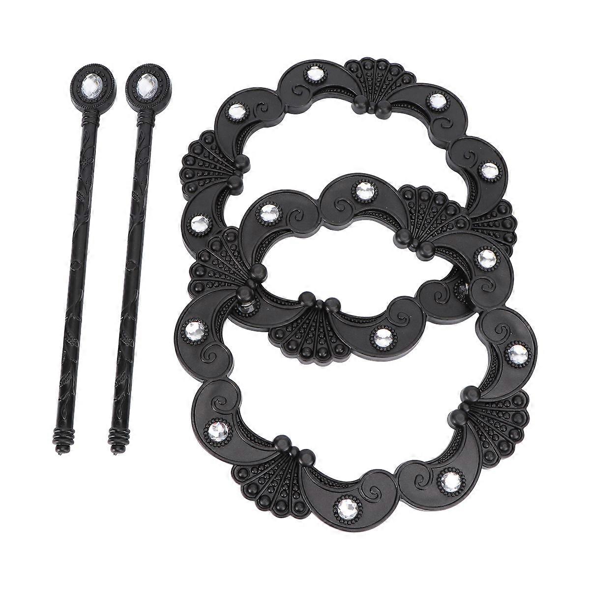 Drape Holdbacks Black Decorative Crystal Tiebacks for Curtain Use 4Pcs