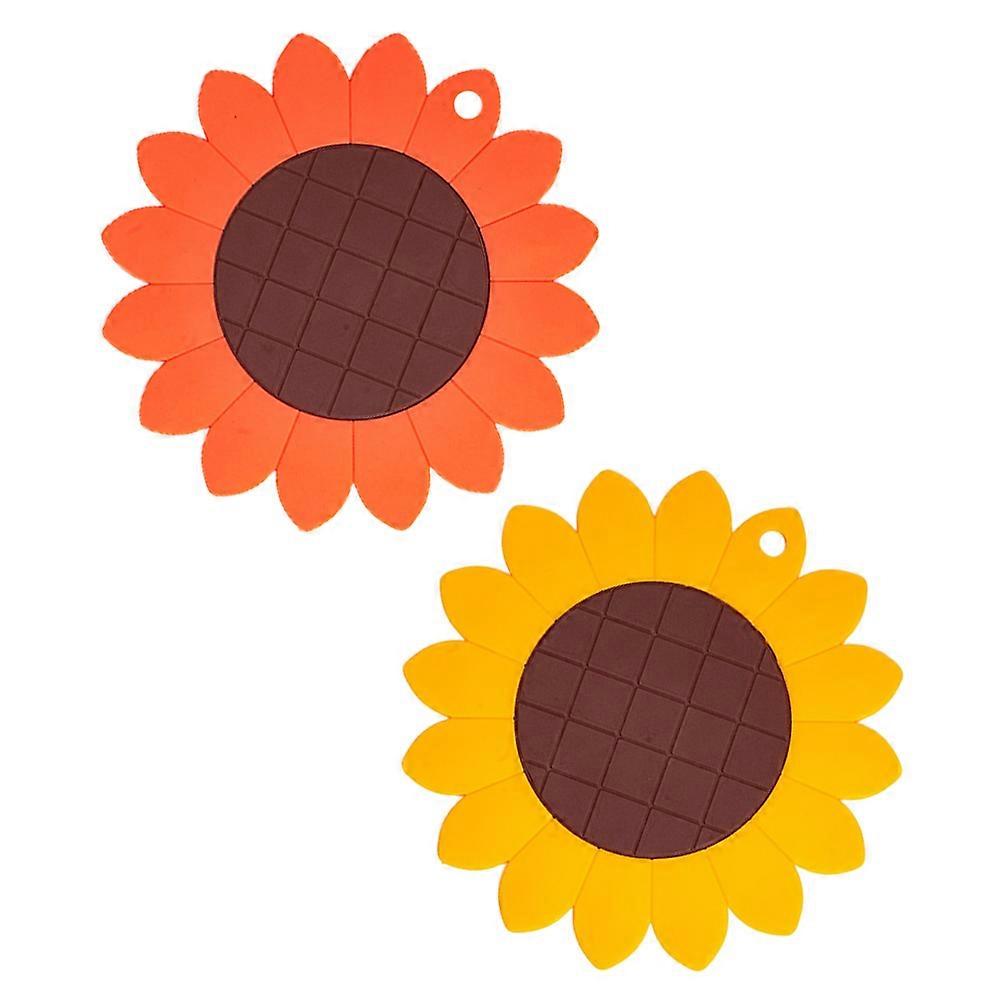 Sunflower Coasters 4Pcs Practical Anti-Skid Placemats for Home Use