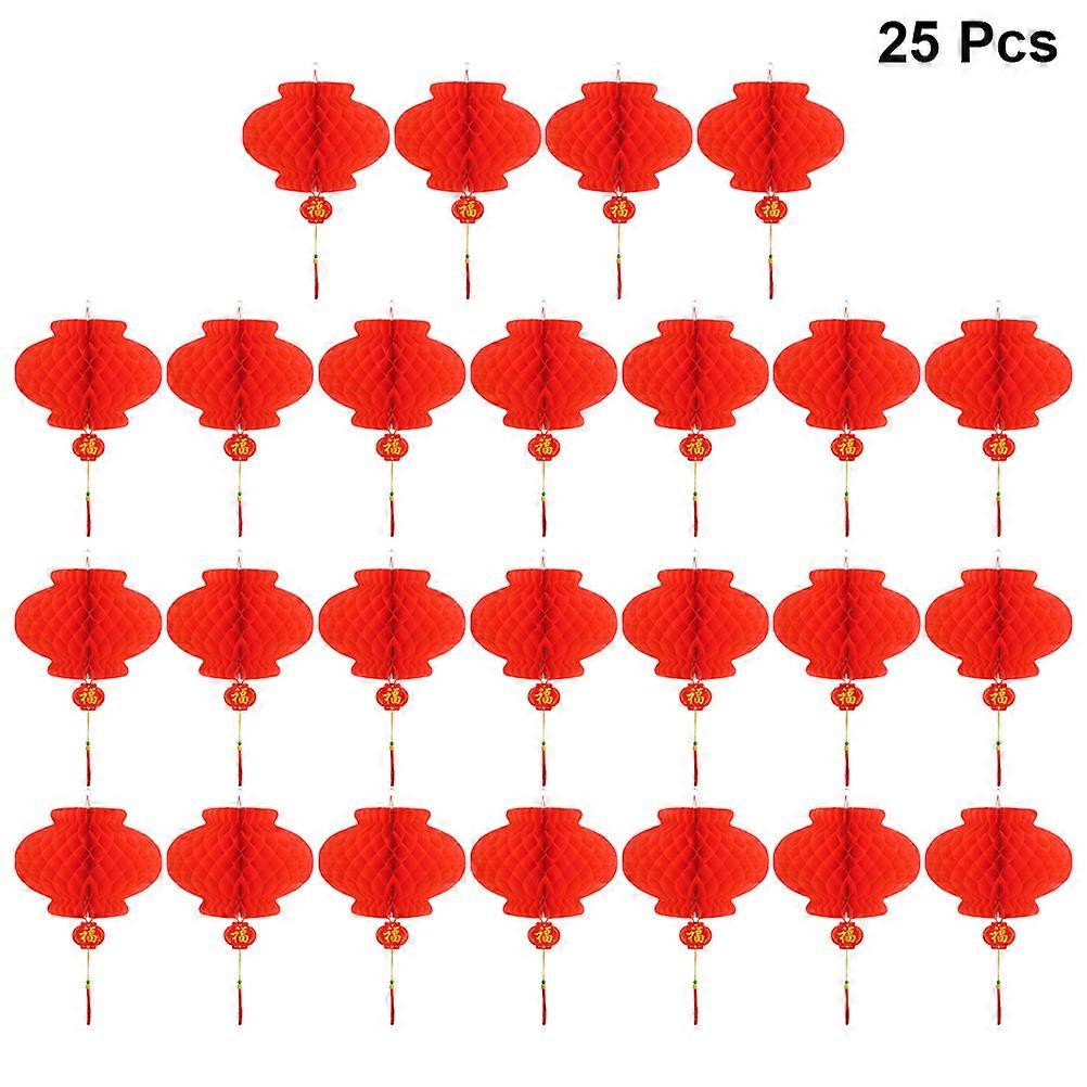 Hanging Lanterns Decorative Plastic Lanterns for Decoration 50Pcs Red