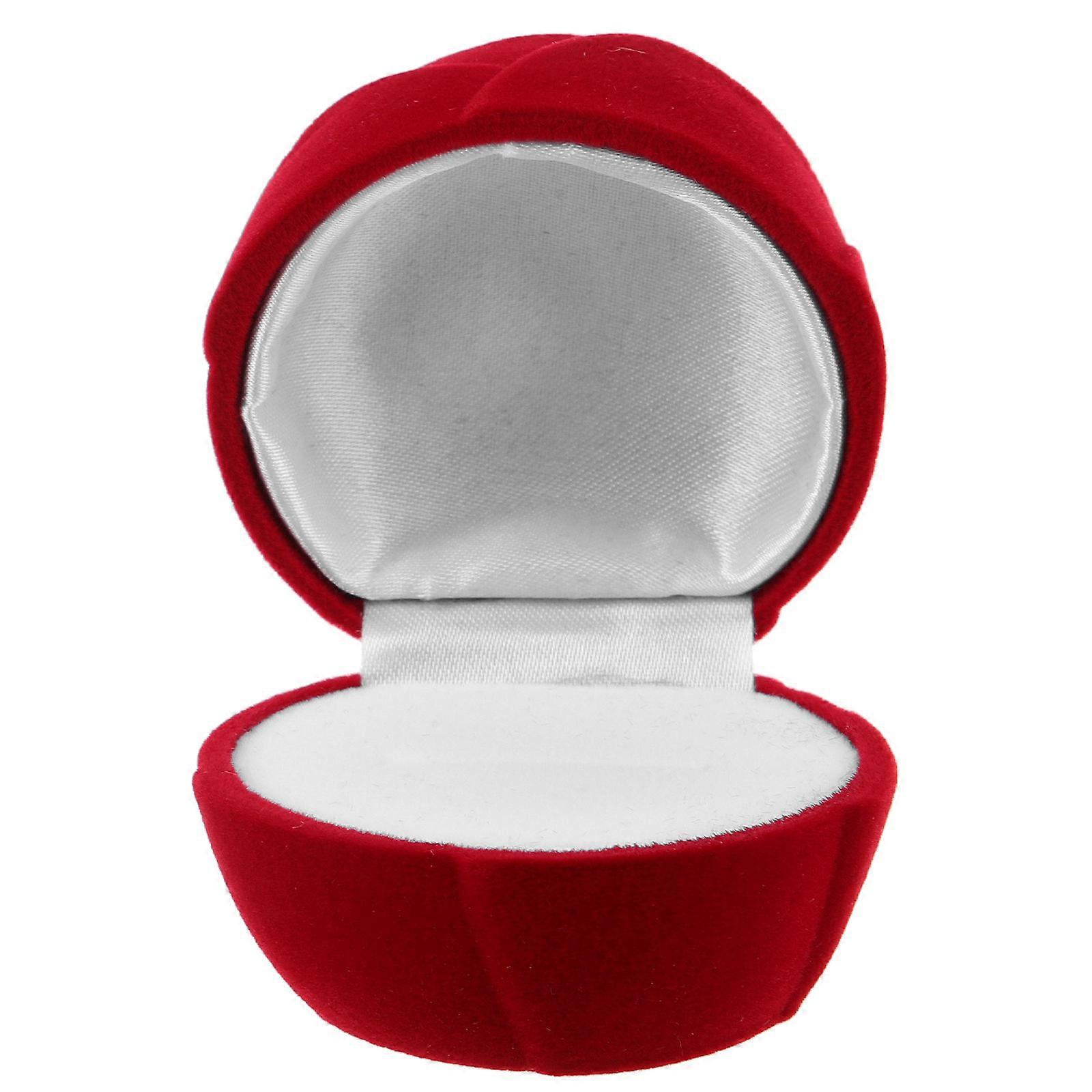 Flocking Rose Shape Ring Box for Engagement Ring Storage Use