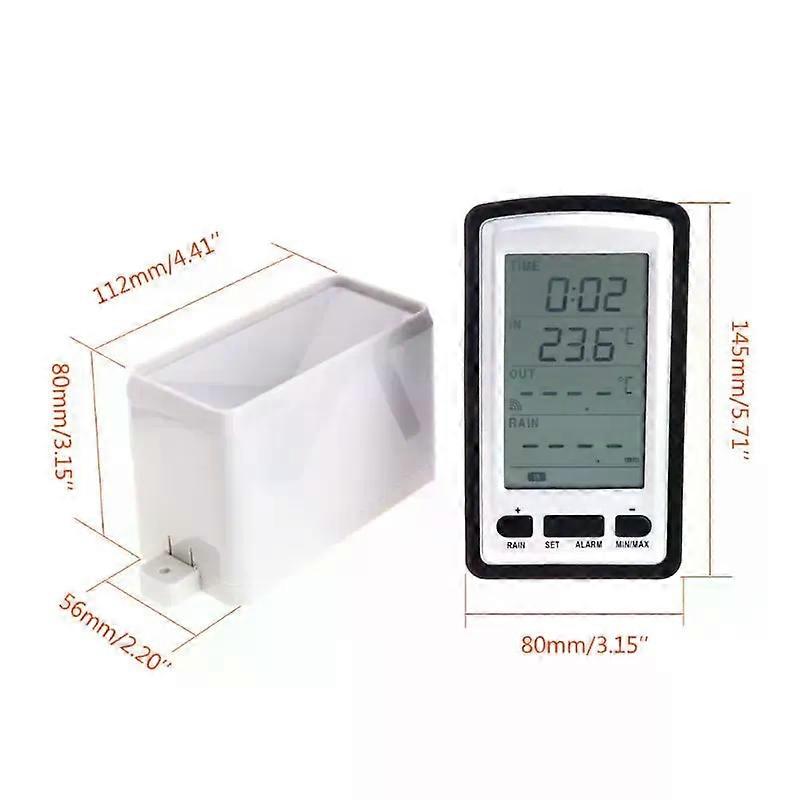 Wireless Rain Meter Rain Gauge with Thermometer Weather Station For Indoor/outdoor Temperature Temp Recorder for