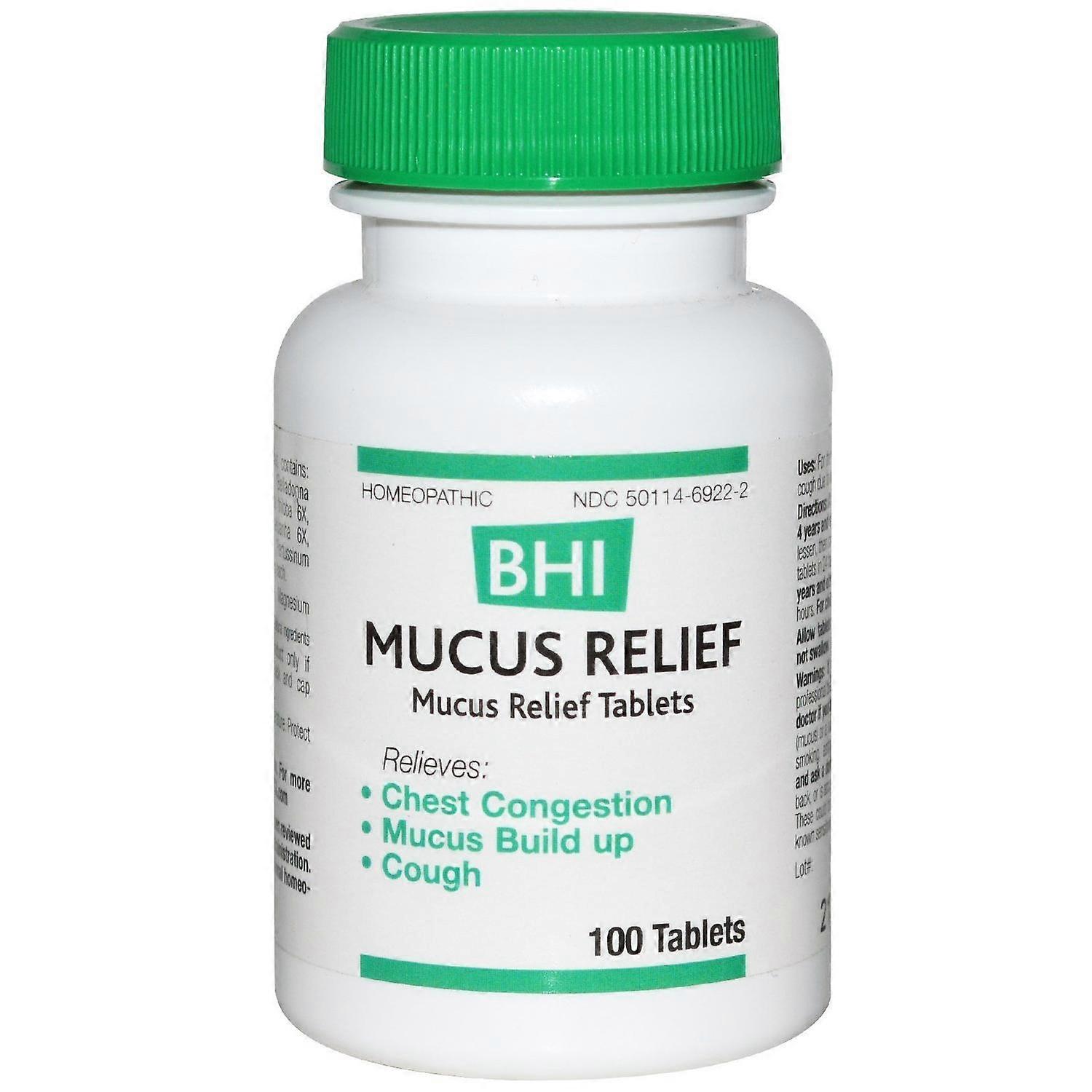 MediNatura, BHI, Mucus Relief, 100 Tablets