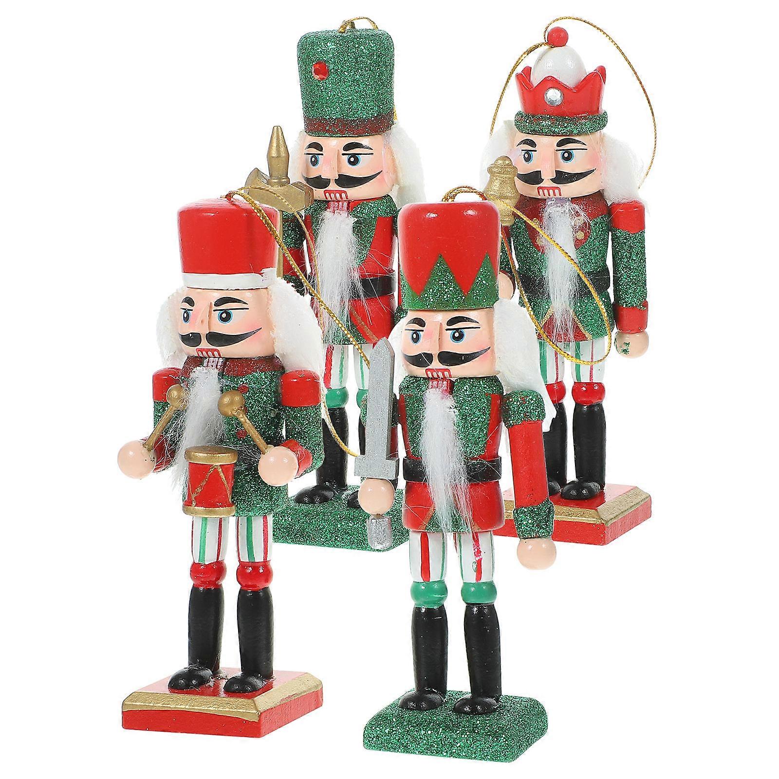 Christmas Nutcracker Soldier Wooden Nutcracker Ornaments for Decor 16 Pieces