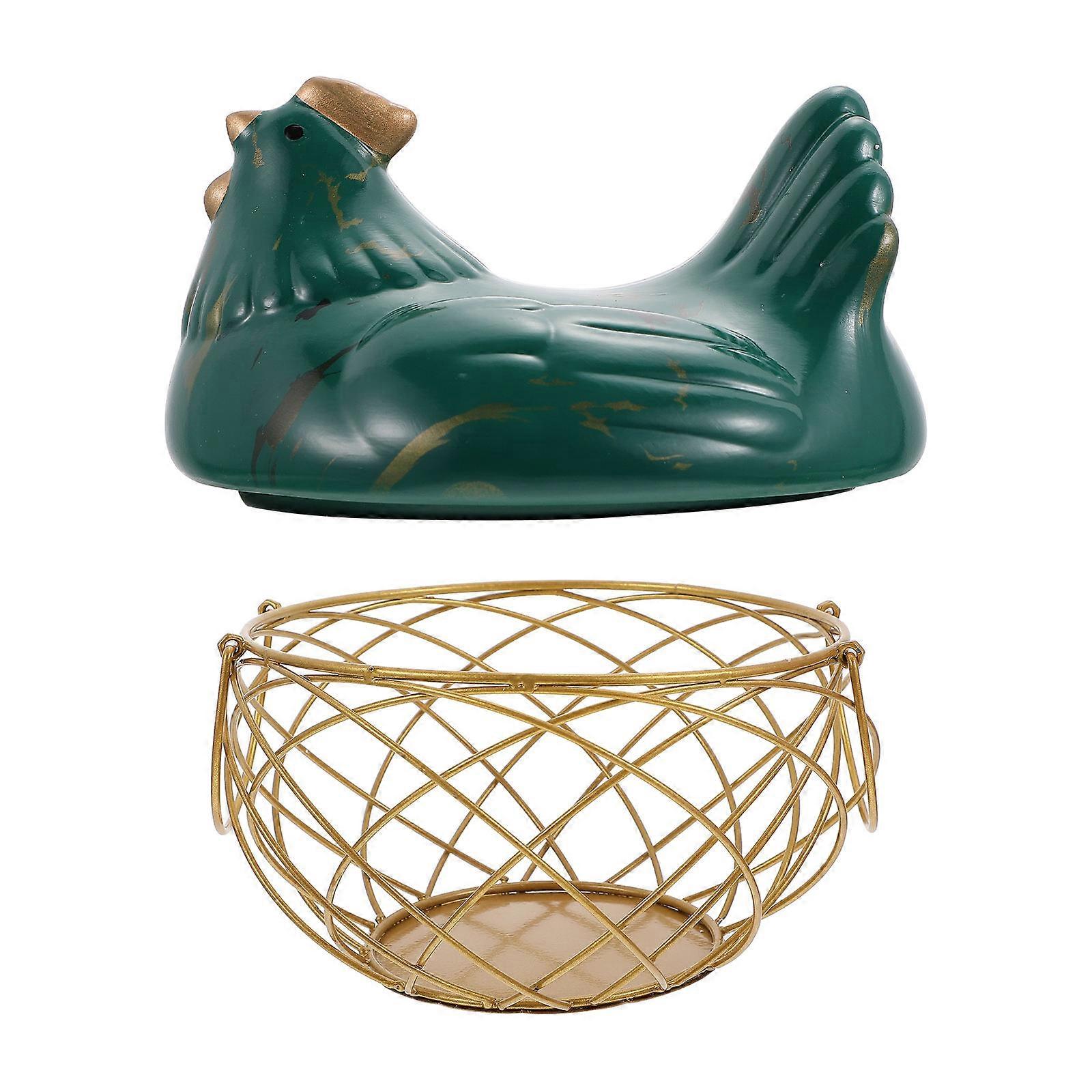 Egg Holder Hen Storage Basket Practical 2Pcs Green