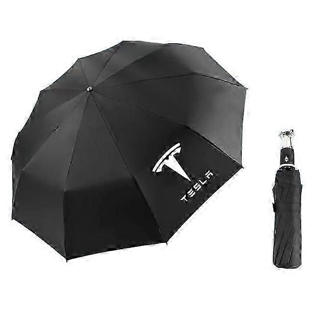 Car Folding Umbrellas for Tesla Model 3 S X Y, Windproof Auto Open Close Umbrellawz