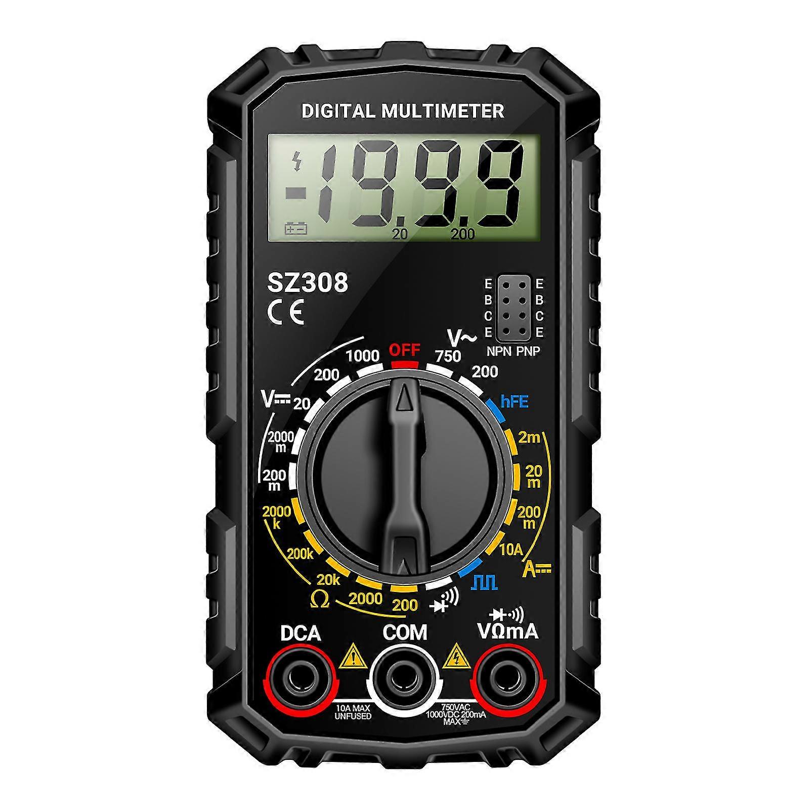 25-26 Portable Digital Multimeter With Buzzer Anti Burning Voltage Detect Tester Home Testing Instruments