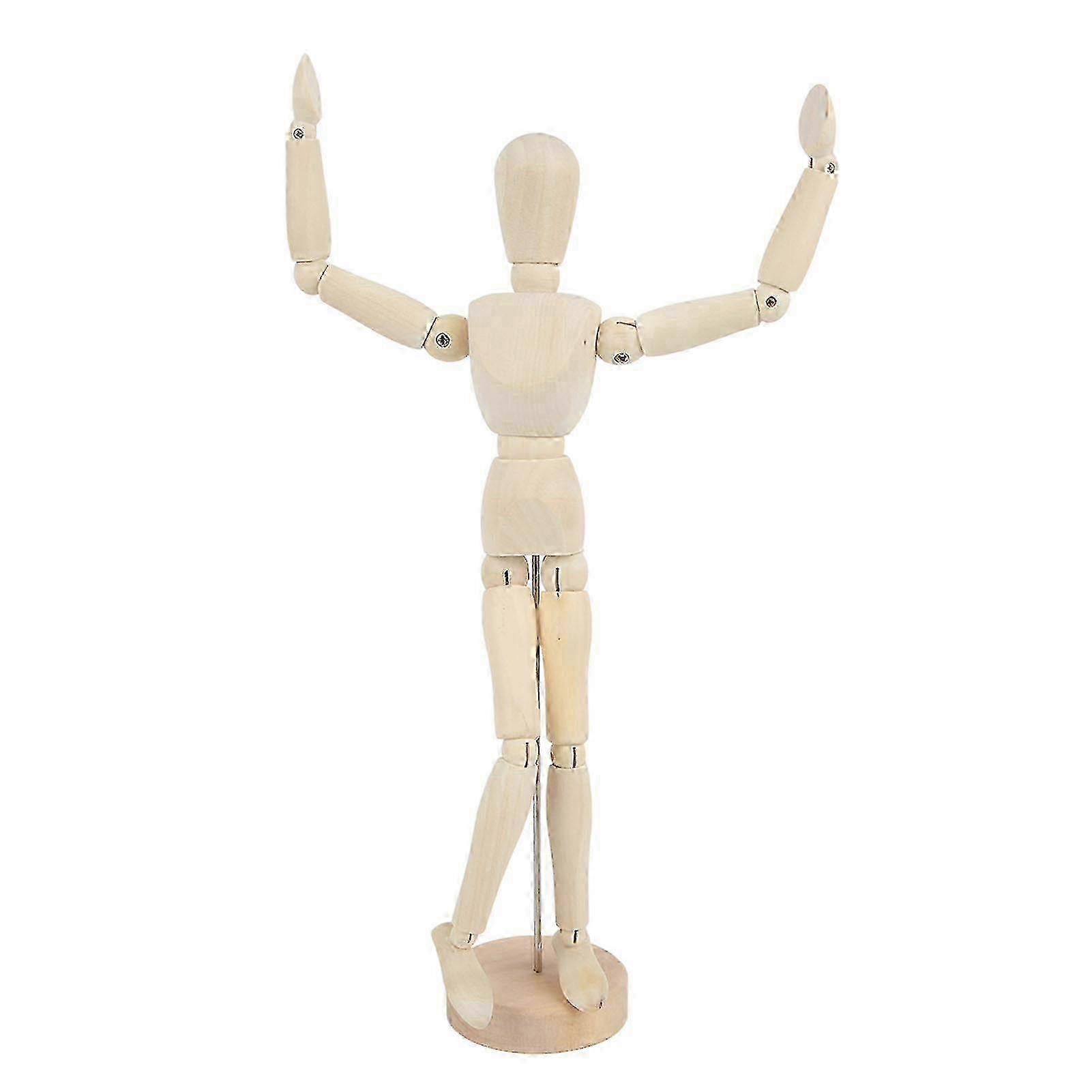 25-26 Wooden Manikin Jointed Flexible Joints Elegant Simple 12in Art Model Figure for Home Furnishings Photo Props Tabletop Toys