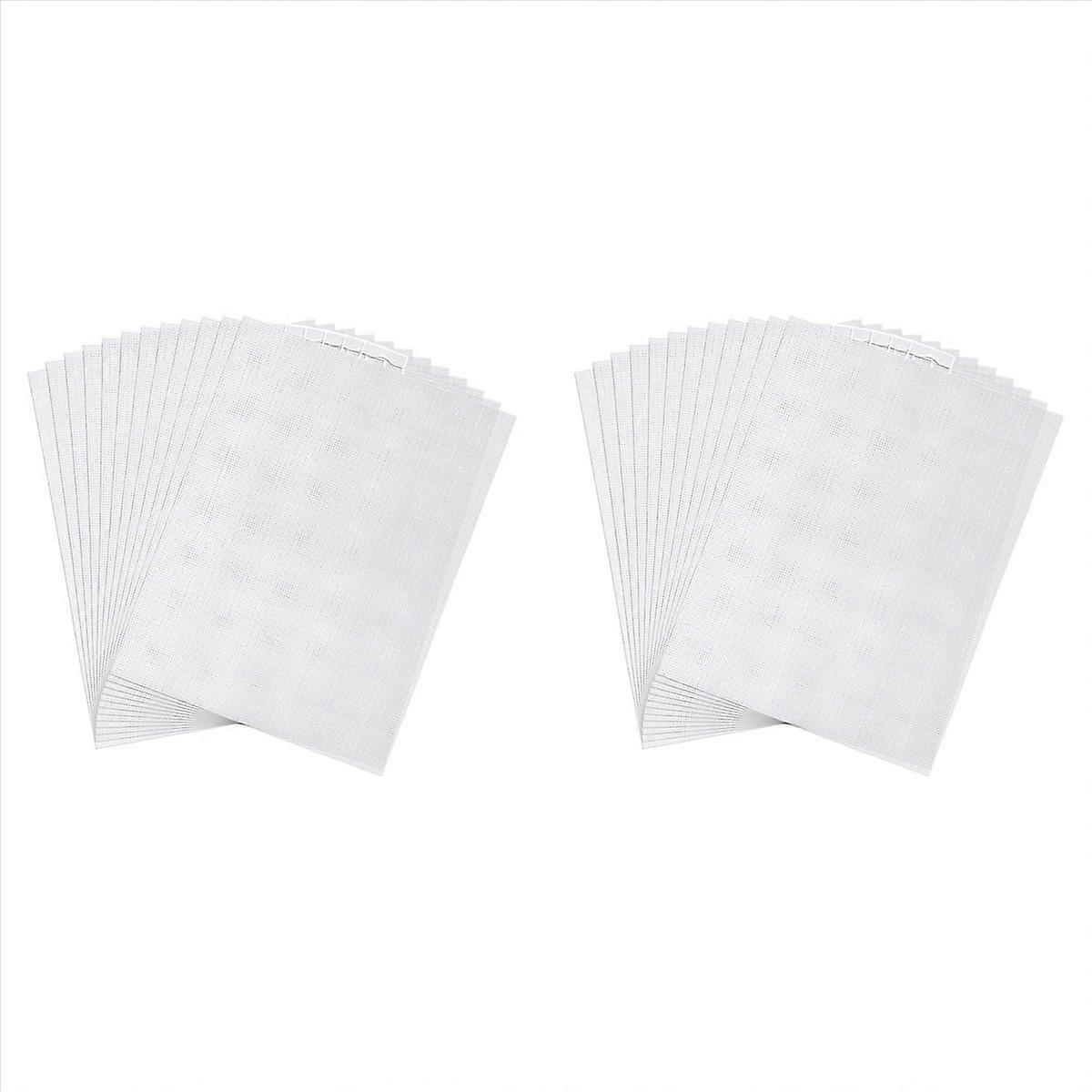 24Pcs 14 Count Plastic Mesh Canvas Sheets, 11x8.2 Inch White Needlepoint Craft Canvas Plastic Grid S