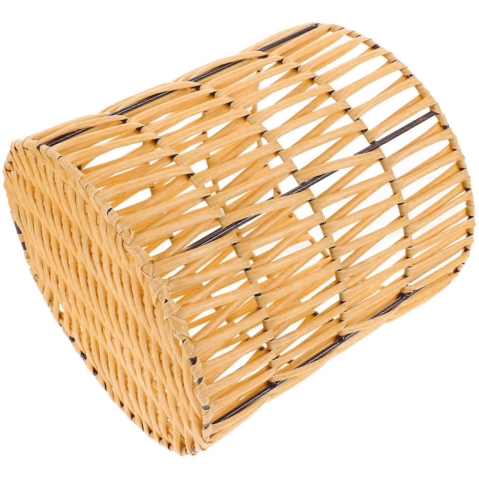 Woven Storage Basket for Household Use 2Pcs Tabletop Trash Container