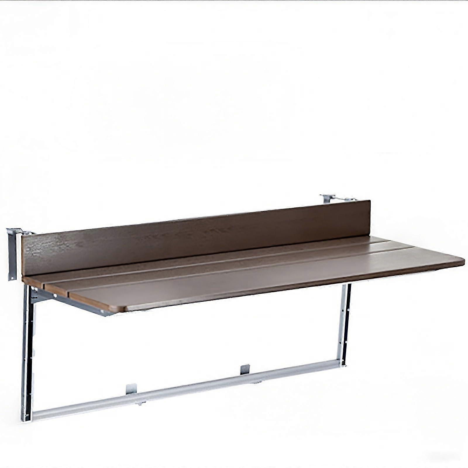 WallMounted Folding Balcony Table AdjustableHeight SpaceSaving 100x37 cm / 39.3x14.5 in Compact Terrace Side Table