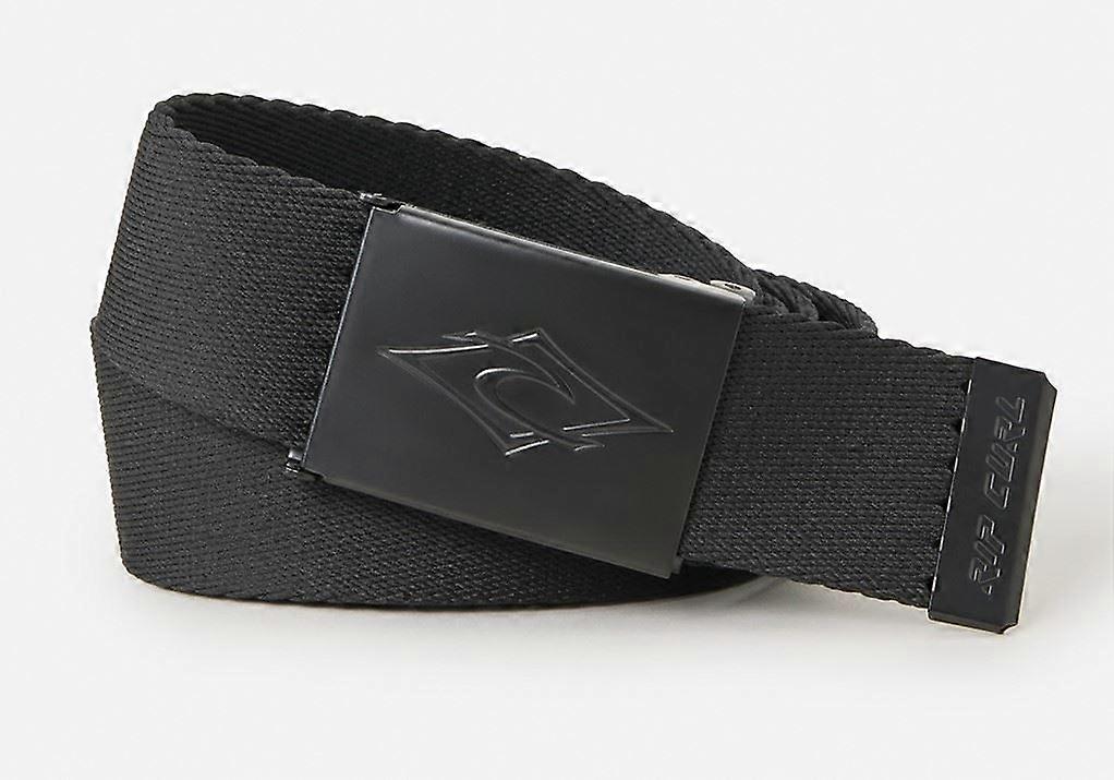 Rip Curl Cotton Web Belt Bottle Opener Reversible Mens Black