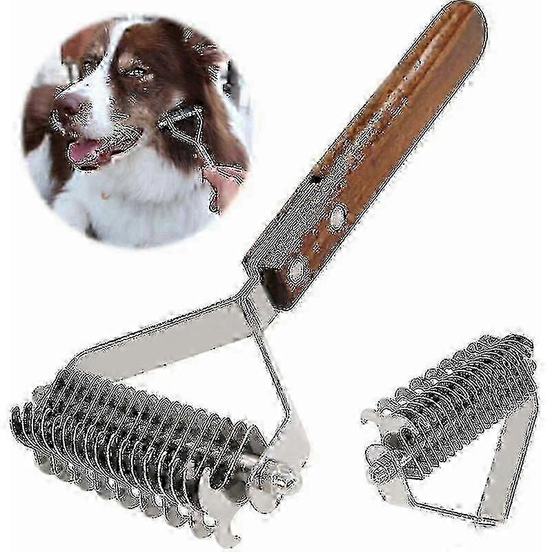 Coat King Detangling Comb And Grooming Brush For Dogs And Cats Undercoat Rake (dual).