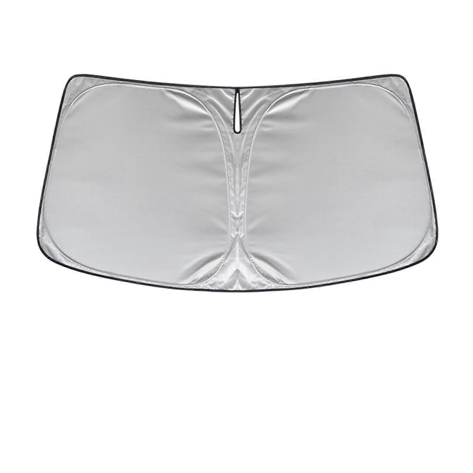 6 Layer For Model Y Car Windshield Sun Shade Compatible Front Window Sunshade 2 Layer Silver