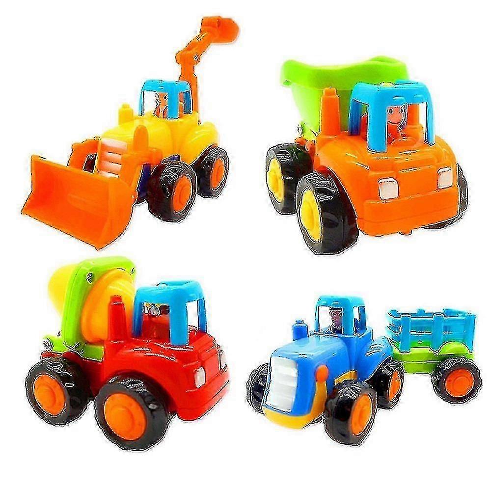 2025 Friction Powered Toy Cars Set Of 4 For 1-3 Year Old Baby