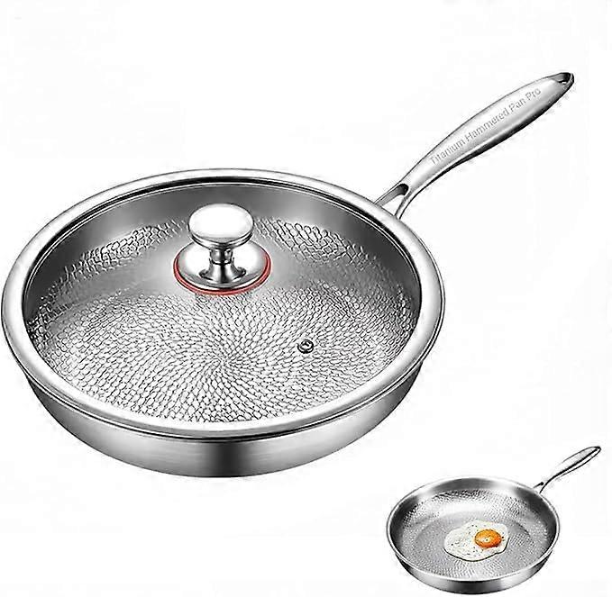Hammered Pan Pro With Lid 24cm Nonstick Frying Pan ScratchResistant 2025 Upgraded Model