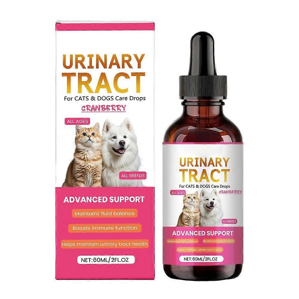 60ml Pet Urinary Tract Support Drops with Pumpkin Seed and Fescue Grass Extract for Cats and Dogs