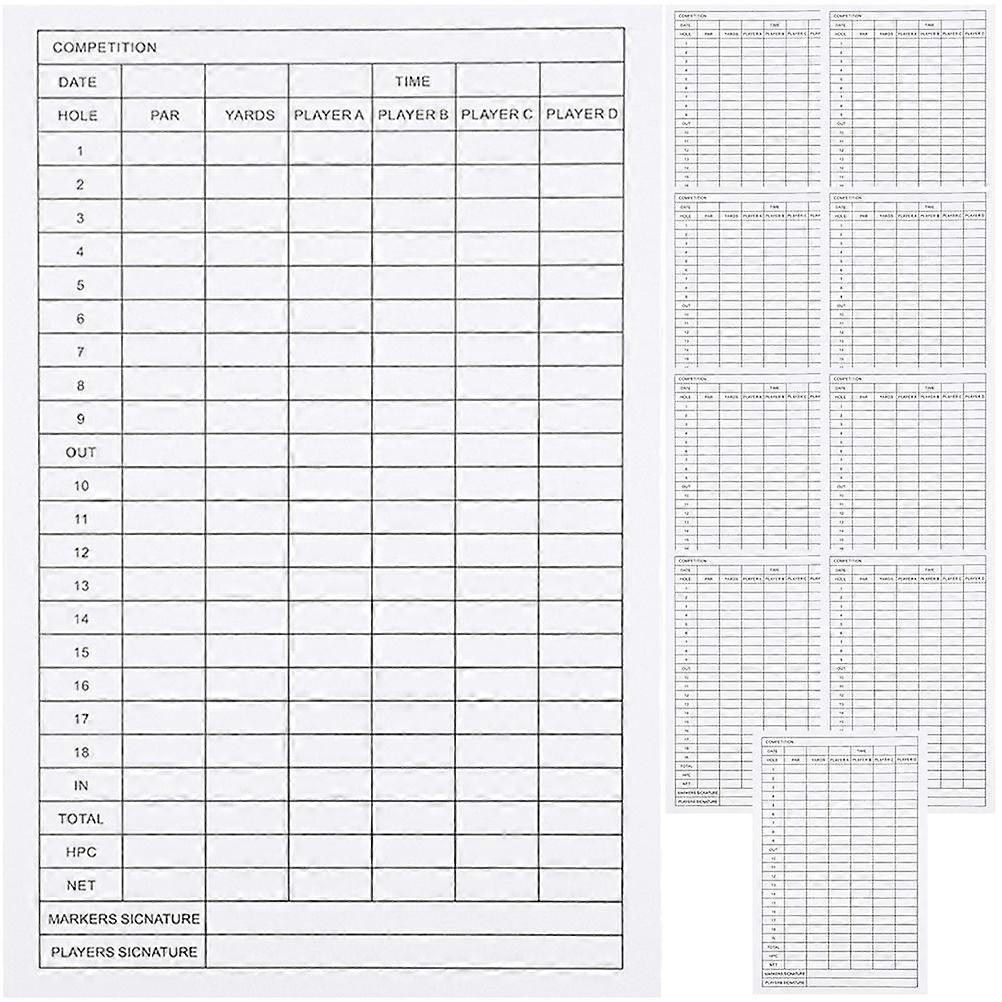 10pcs Golfs Score Record Cards Coated Paper Scorecards Score Record Tools