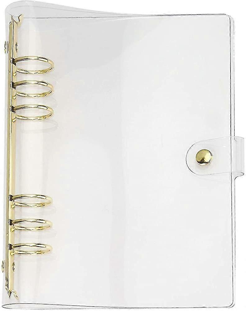 A5 Clear Notebook Cover Soft Pvc Binder Cover With 6 Extra Large Round Rings