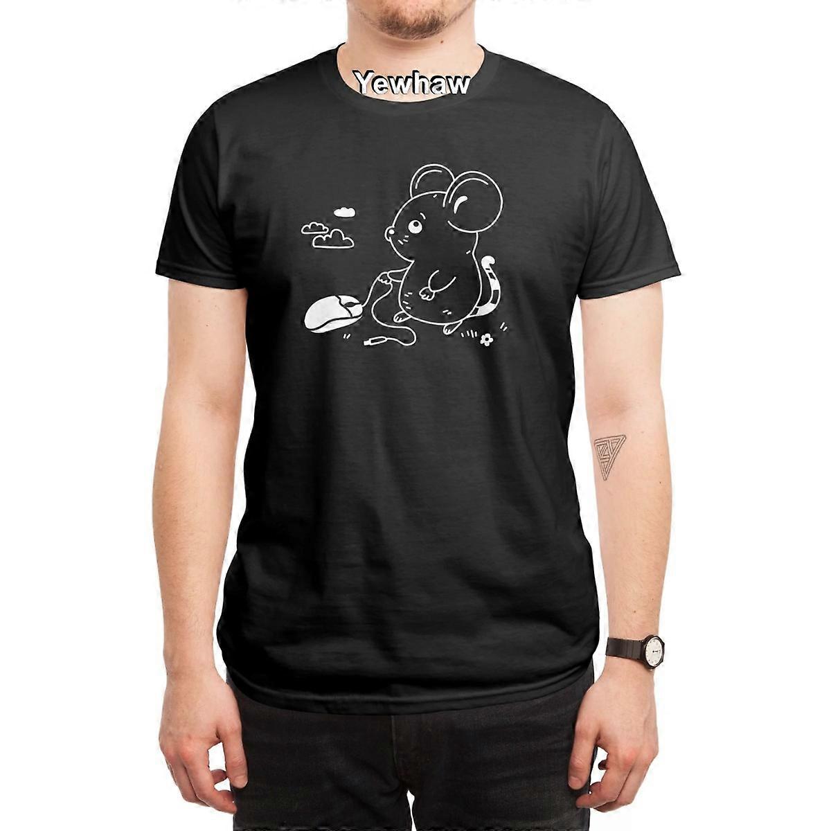 Mouse with his pet mouse-white T-Shirt computer mouse minimalist kawaii