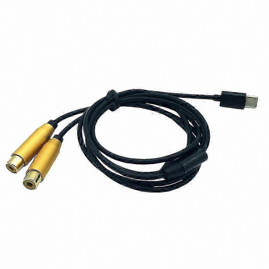 Type-C USB C to Dual RCA Female AV Audio Video Signal Lead Cord Adapter Connector
