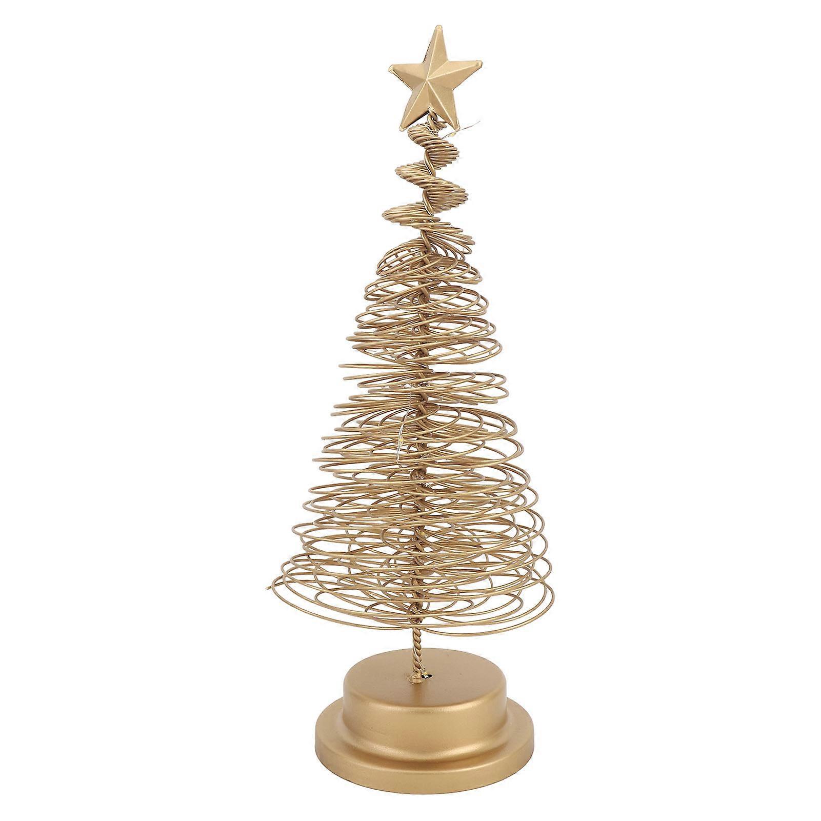 Xmas Tree Table Lamp Iron Warm Light Xmas Tree Decorative Night Lamp for Bedroom 