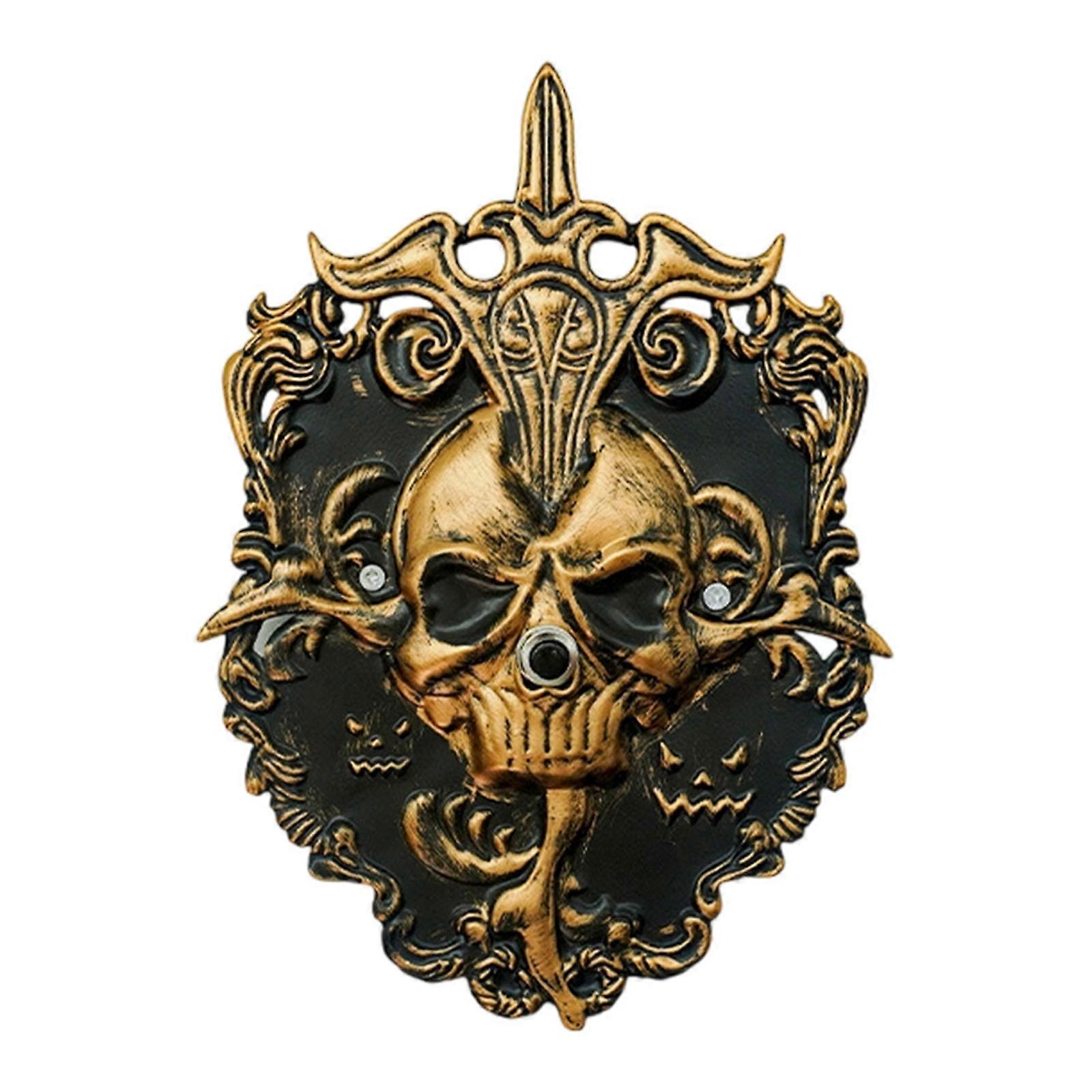 Outdoor Horror Doorbells With Visual Intercoms Shockproofed Metal Material Instants Setups For Halloweens Scare Multicolor