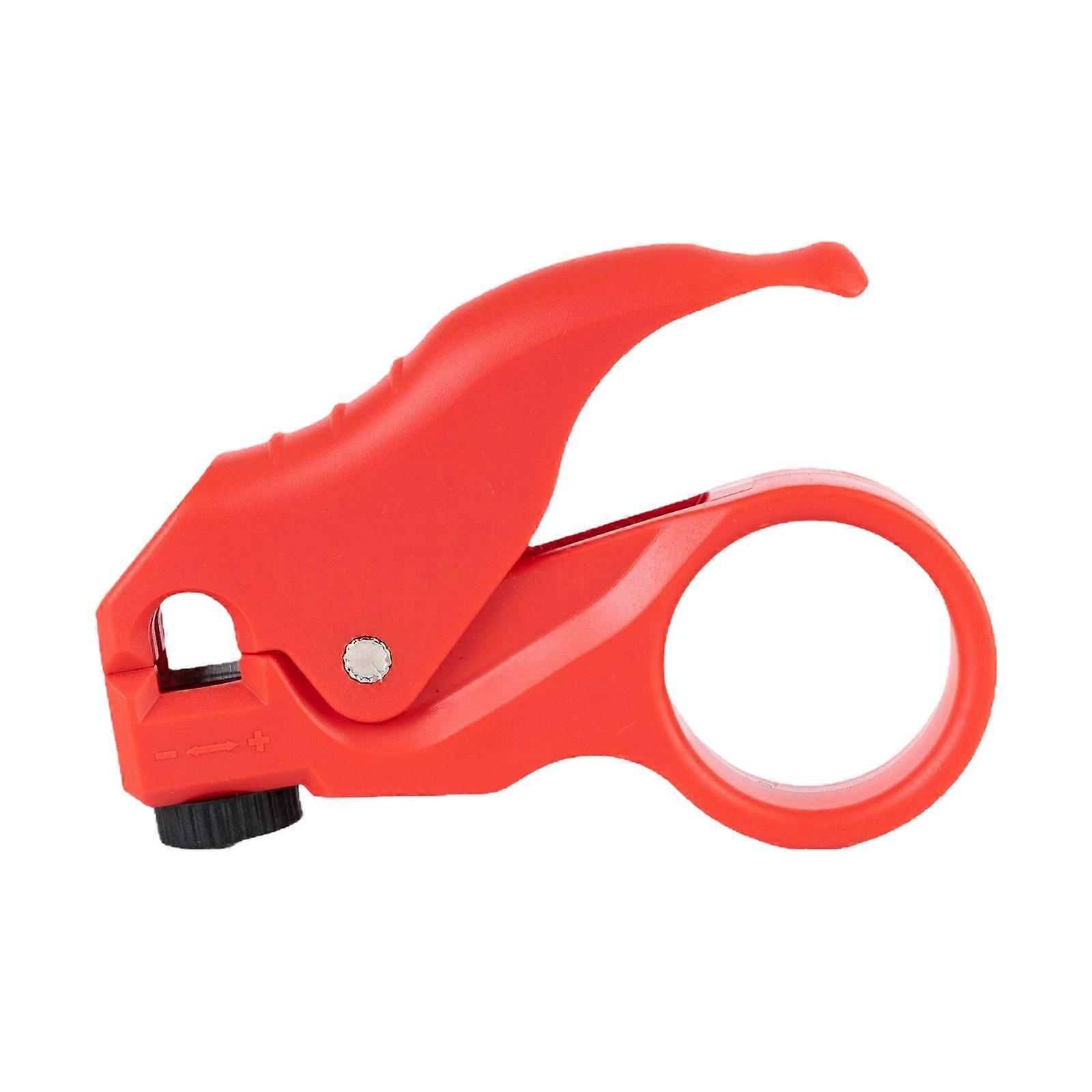 Cable Stripping Tool With Adjustable Depth Ergonomic Grip And Safety Lock Mechanism For Professional Use  Red