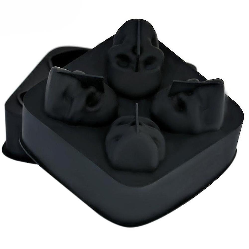 Cookware Sets Skull Shape 3d Ice-cube Mold Maker Bar Party Silicone Trays Chocolate Mold Gift
