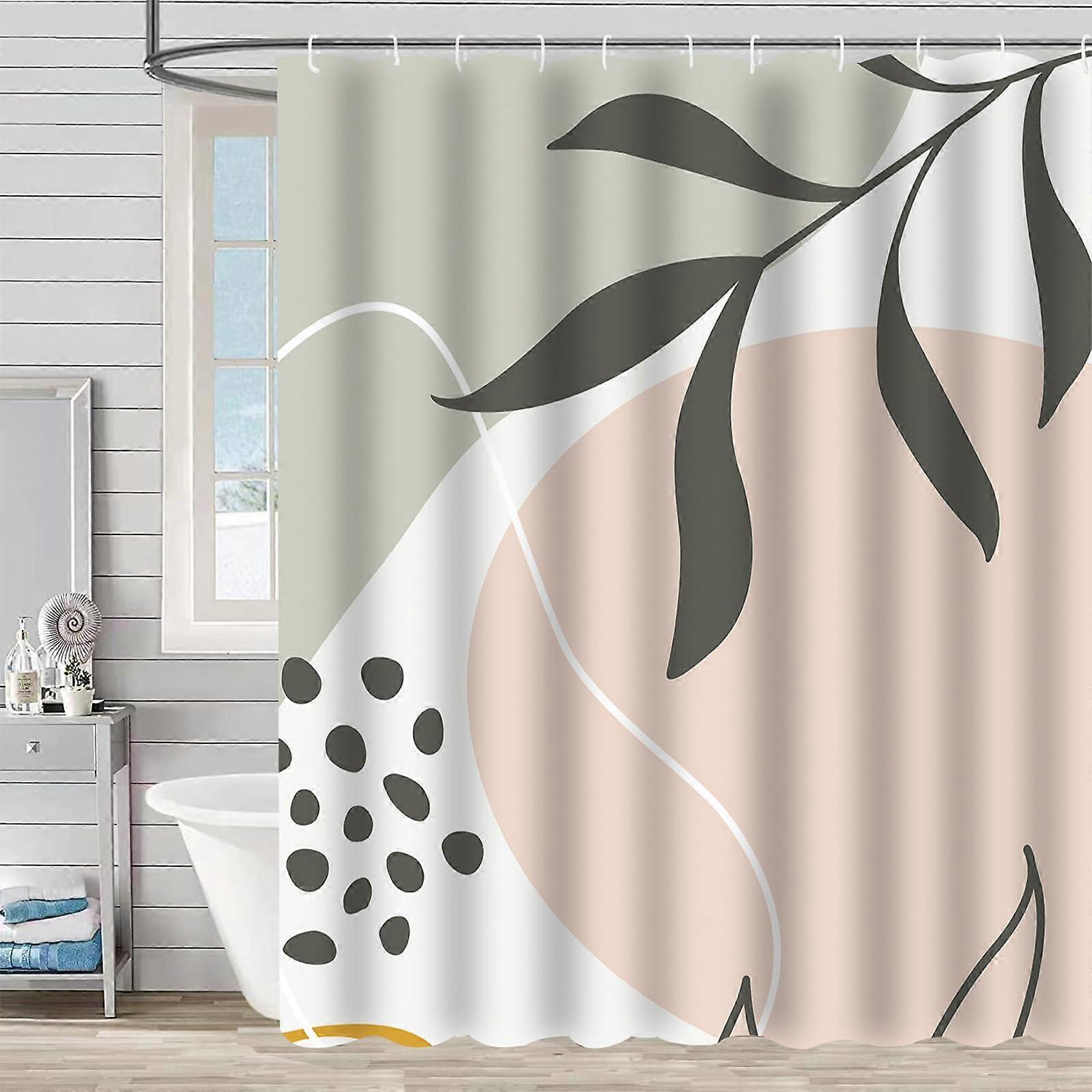 Shower Curtain Patterned Window Printed 180x180 Cm Mildew Resistant Machine Washable One Panel