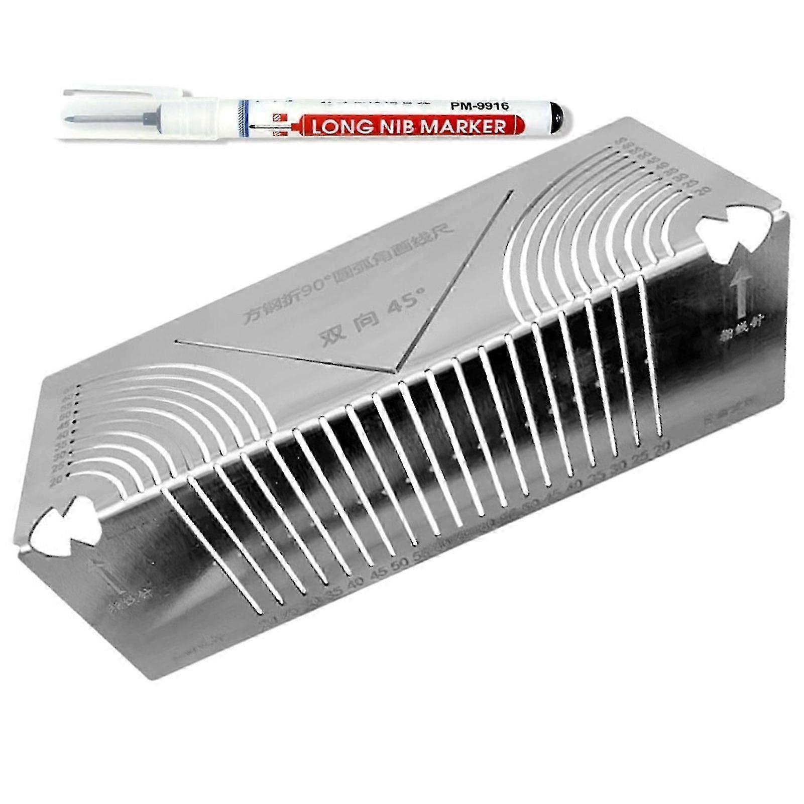 Metalworking marking tool - Dual-angle scriber for curves and parallel lines