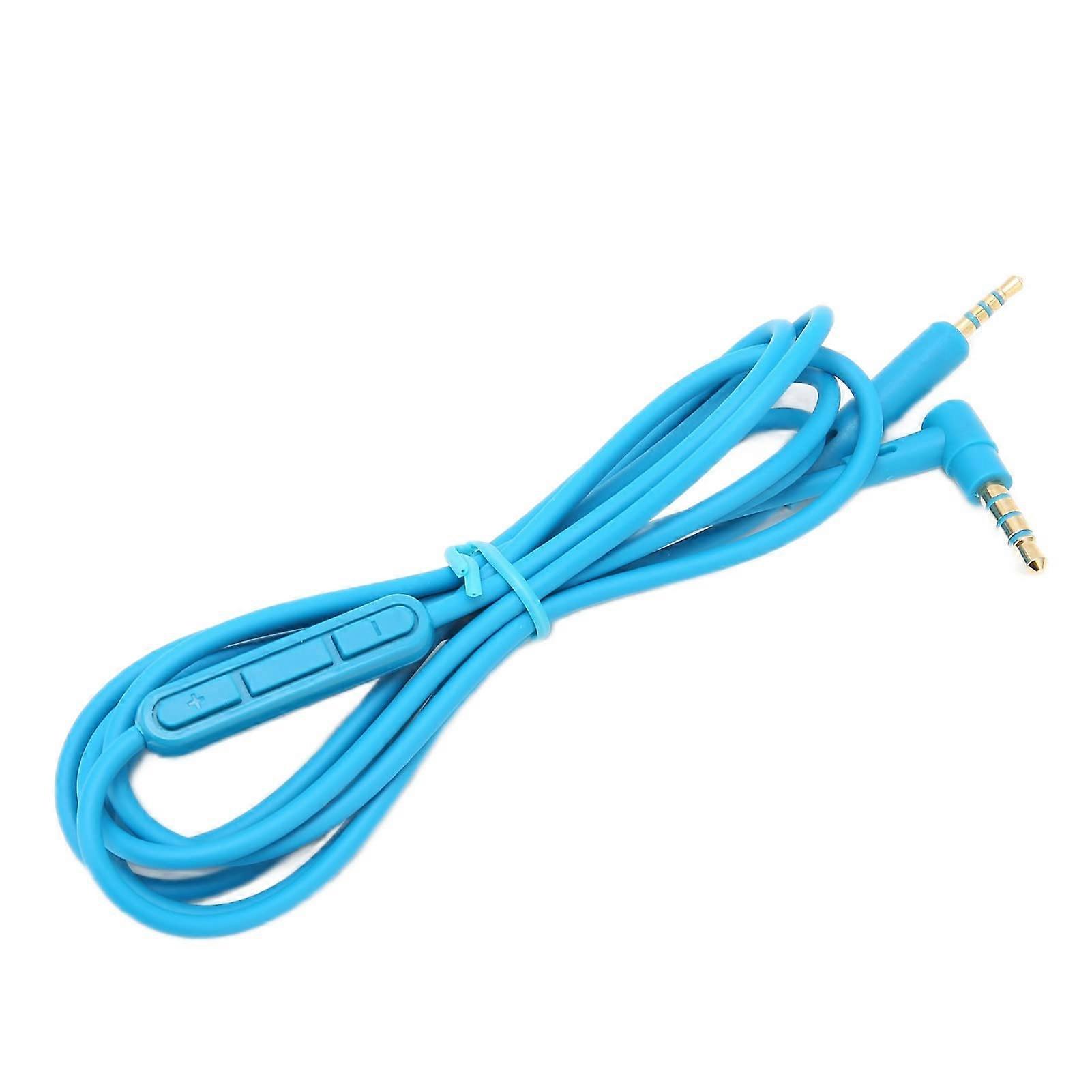 Replacement Cable With InLine Mic And Volume Control Blue for Compatible QC25 QC35 Headphones