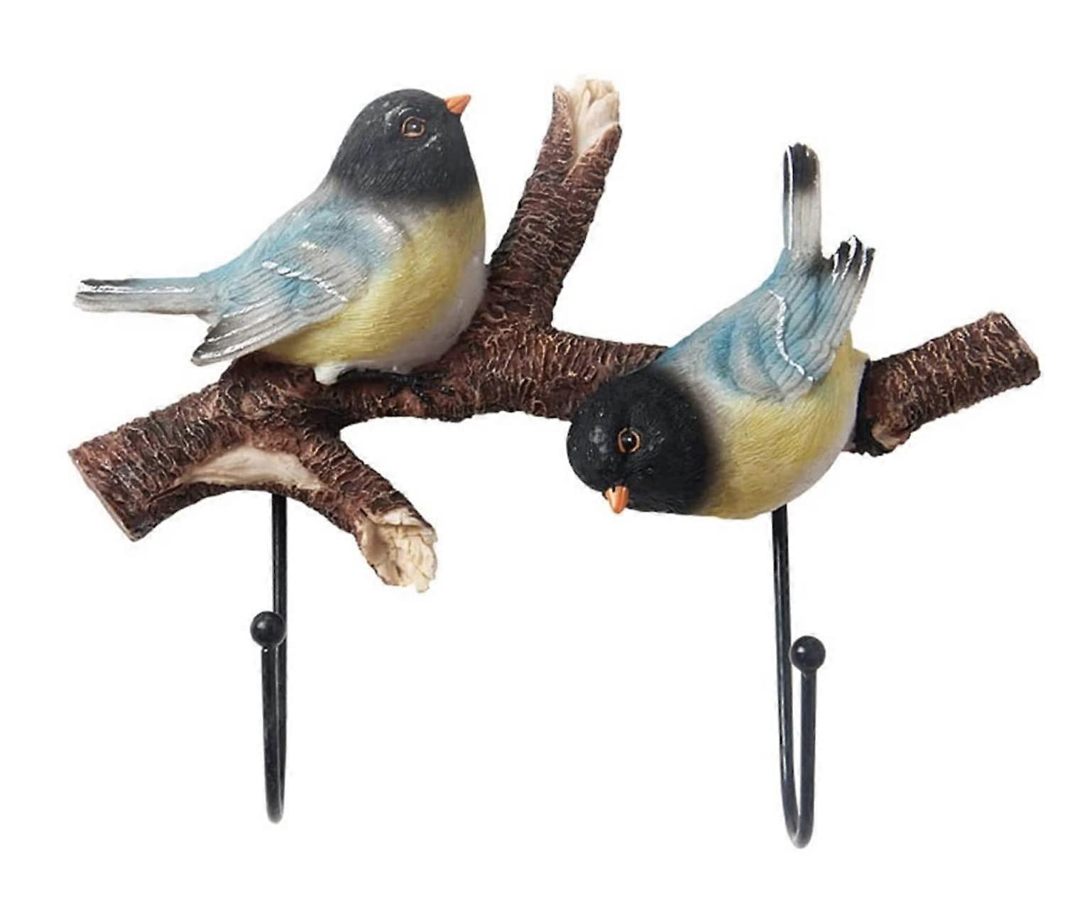 Wall Hooks for Coats with Bird Resin Design, SpaceSaving Wall Mounted Hanger for Scarves Bags Towels Keys