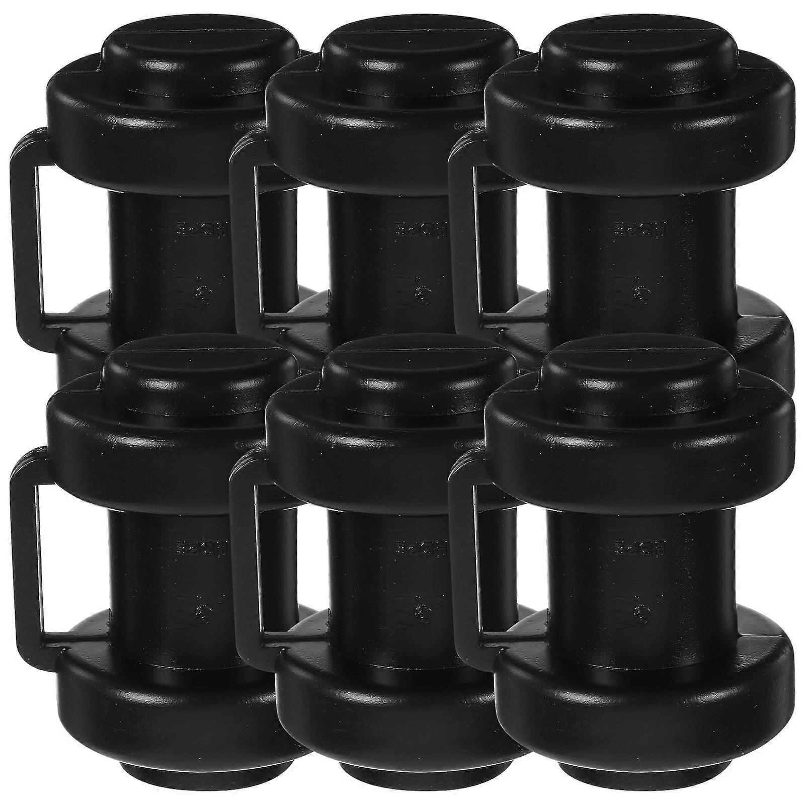 Black Plastic Trampoline Caps Rod Cover for Durable Use 6Pcs Set