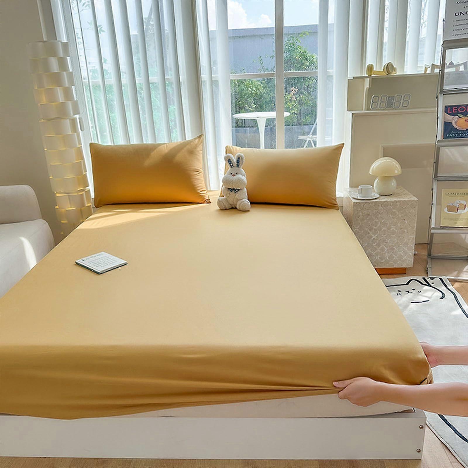 Fitted Bed Sheet 90x190 Soft Easy Care Deep Pocket 25cm Set of 2 for Single Mattress