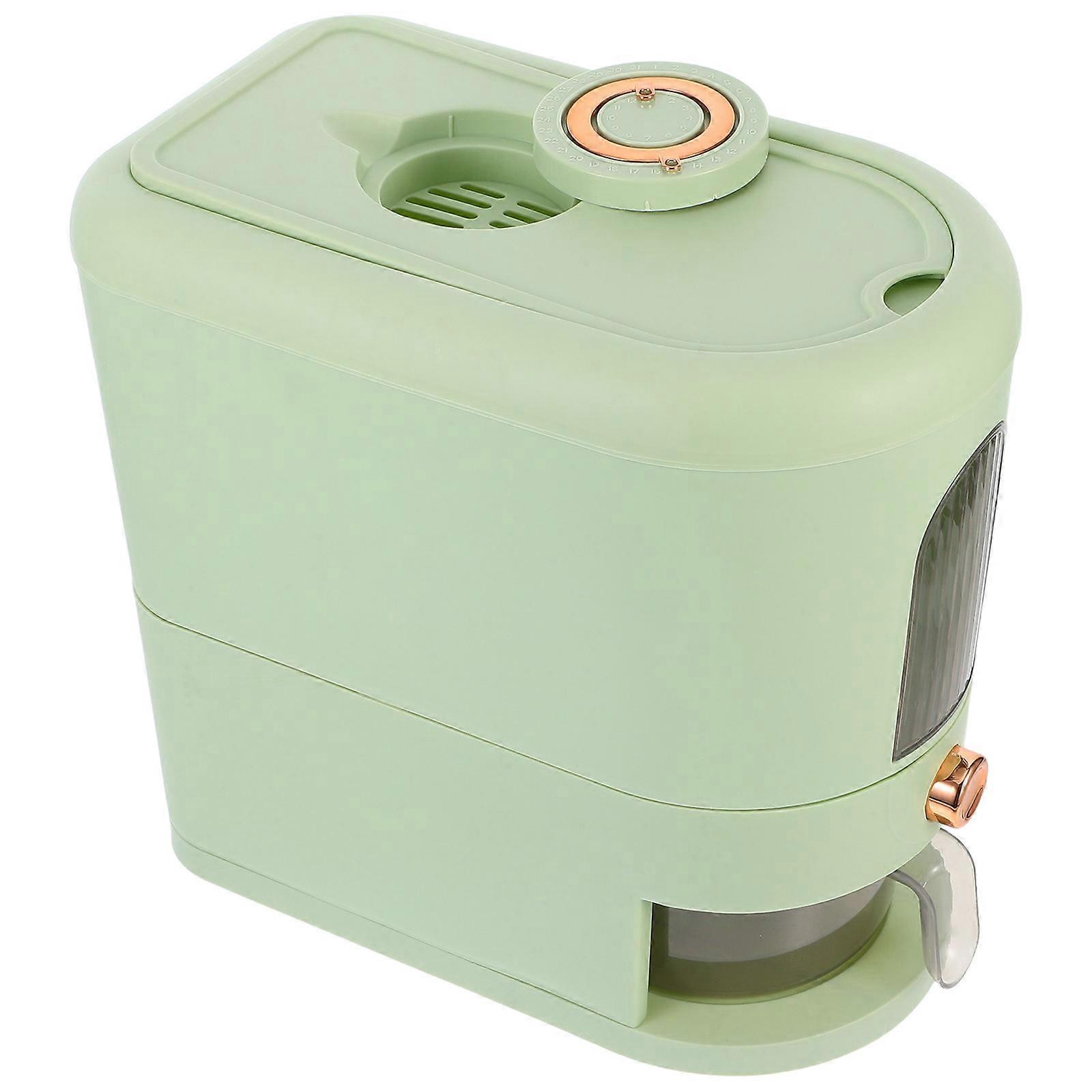 Food Preservation Rice Storage Container Set 12X11X6.9in Green Sleek Design Visual Measurement 1Set