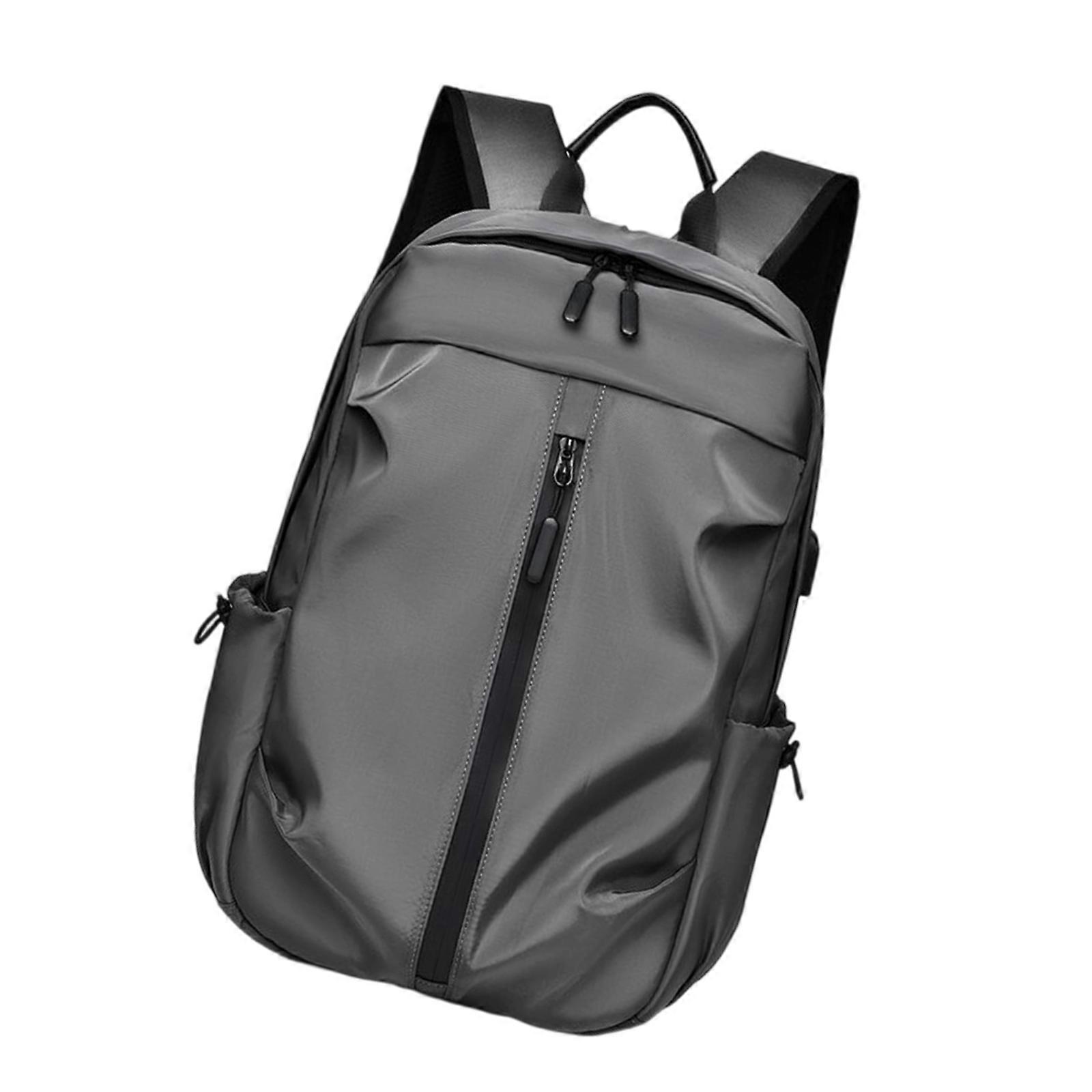 Large Capacity Thin School Pack For Students Permanent Polyester Pack With Multiple Compartments Strategy  Gray