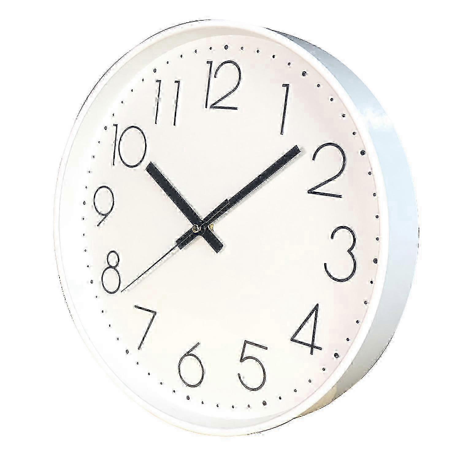 10 Inch Wall Clock Round Hanging Noiseless 3D Number Precise Anti-fog Mirror Surface Quartz Clock