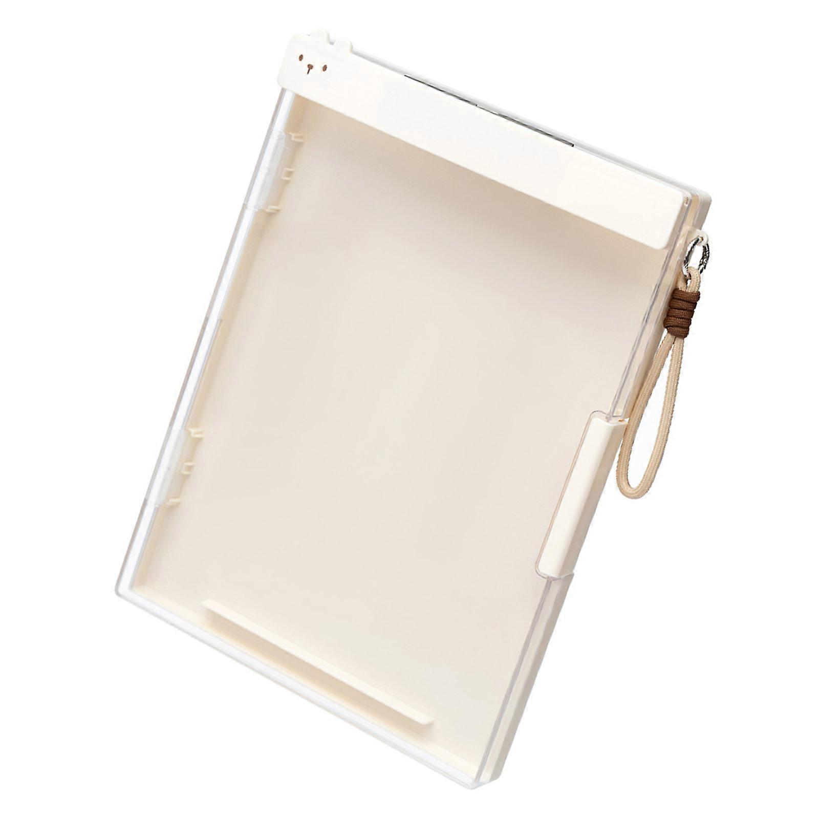 Double Layer ABS File Storage Box Multifunctional Document Organiser Clipboard 9.88x13.39Inch For School Office Travel  White