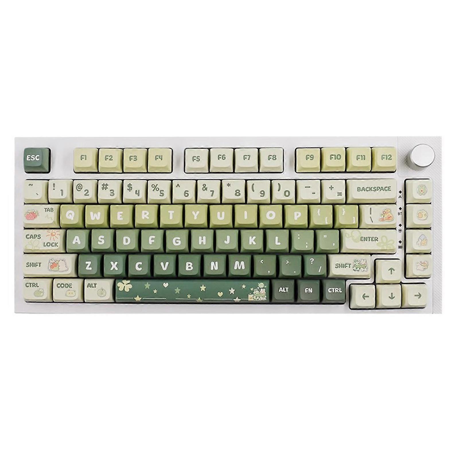 133Keys PBT Keycaps XDA Profile DYE-SUB Keycap For Cherry Switches Mechanical Keyboards Green Theme Keycap Multicolor