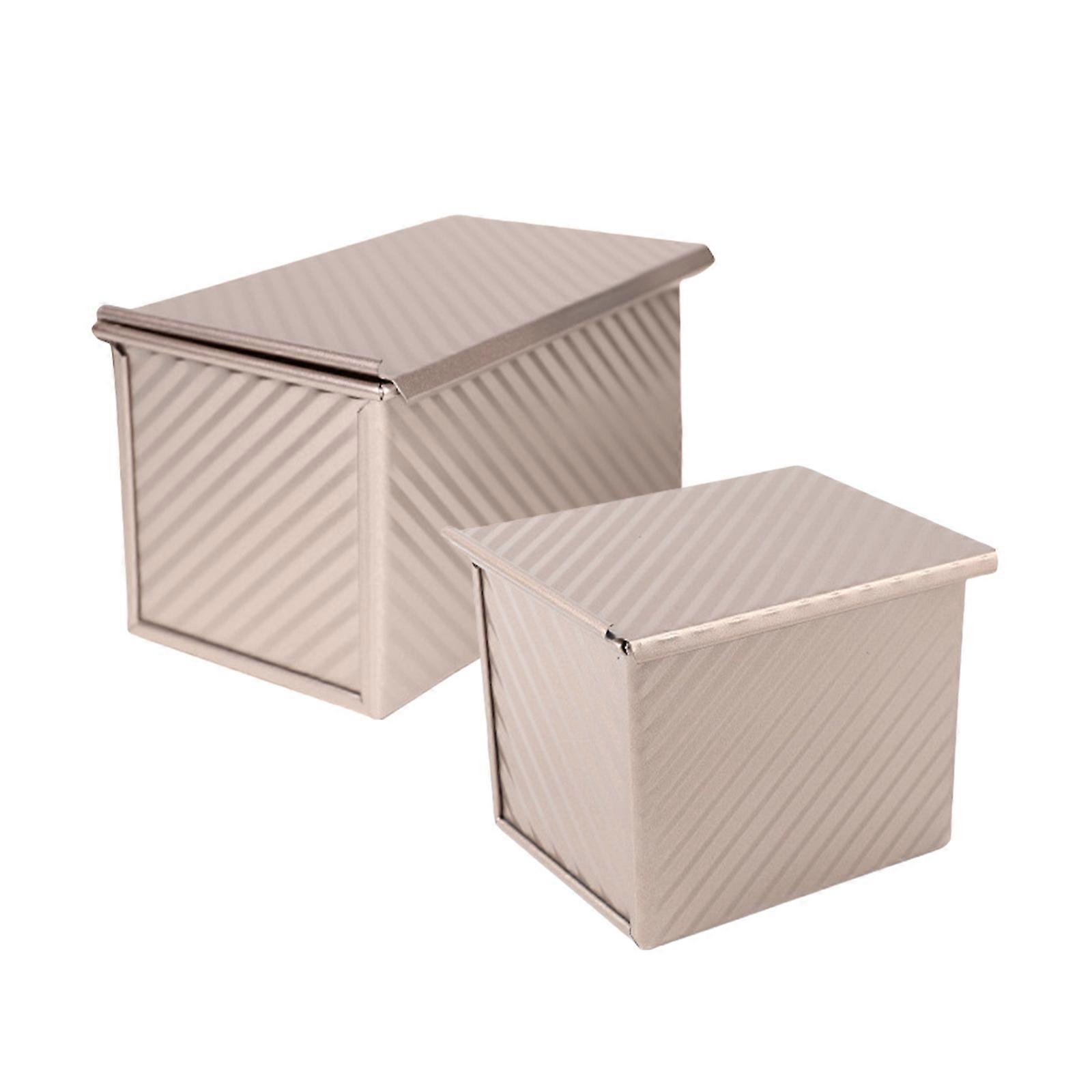 Corrugated Bread Toast Box with Lid Mold Carbon Steel Bread Baking Pans Nonstick Toast Mold Bakewares Easy to Use Multicolor