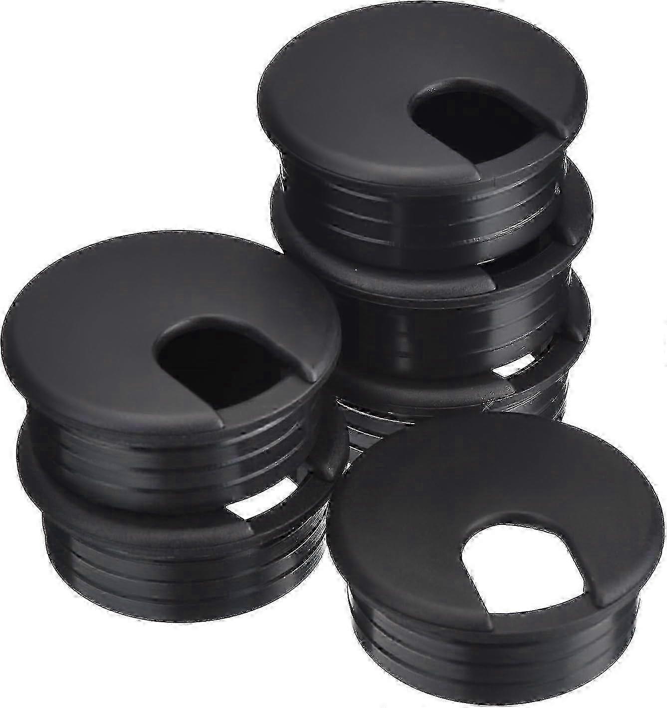 45 مم أسود سطح المكتب الحلقات سلك الحبل جروميت البلاستيك PC الكمبيوتر مكتب الحلقات كابل هول غطاء (6 قطع)