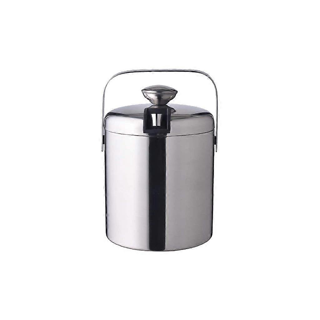 Stainless Steel Ice Bucket with Insulated Double Wall, Handles, for Wine, Champagne and Parties