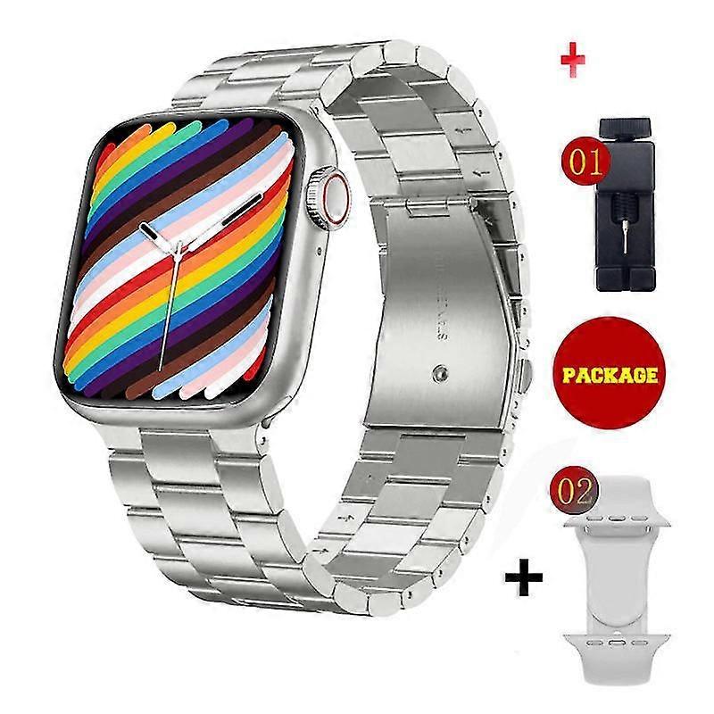 Women's smartwatch with full touchscreen, compatible with calls, heart rate monitor, and blood pressure monitor. Smartwatch for men and women compatib