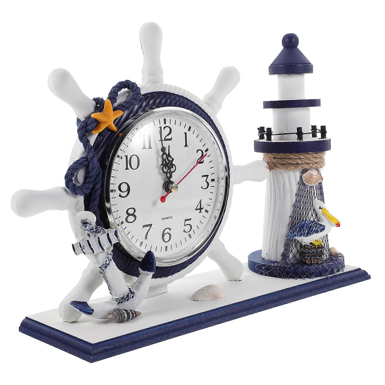 Ocean Style Lighthouse Clock for Decoration 1Pcs Multi Color Artistic Ornament