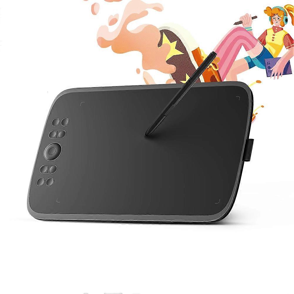 M908 Graphics Drawing Tablet 10 Inch 8 Hot Keys Scroll Wheel 16K Levels Pressure Compatible for Windows Mac Android