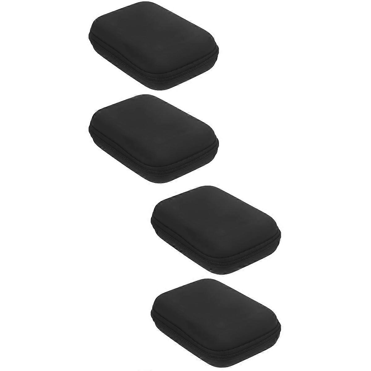 4 Pcs Zipper Hard Disk Case Data Cable EVA Storage Earphone Multifunction Pouches Sachet