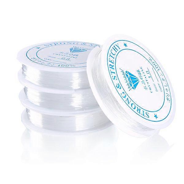 2-pack Transparent elastic thread for jewelry making 0.8mm