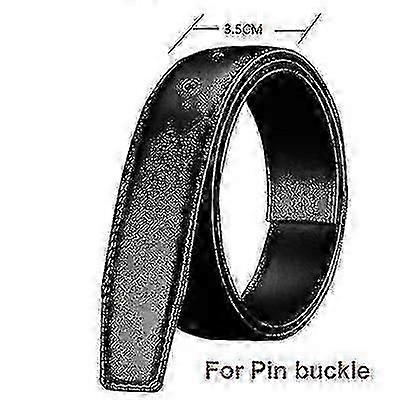 Belt without Buckle, Genuine Leather, Black, Various Widths for Men