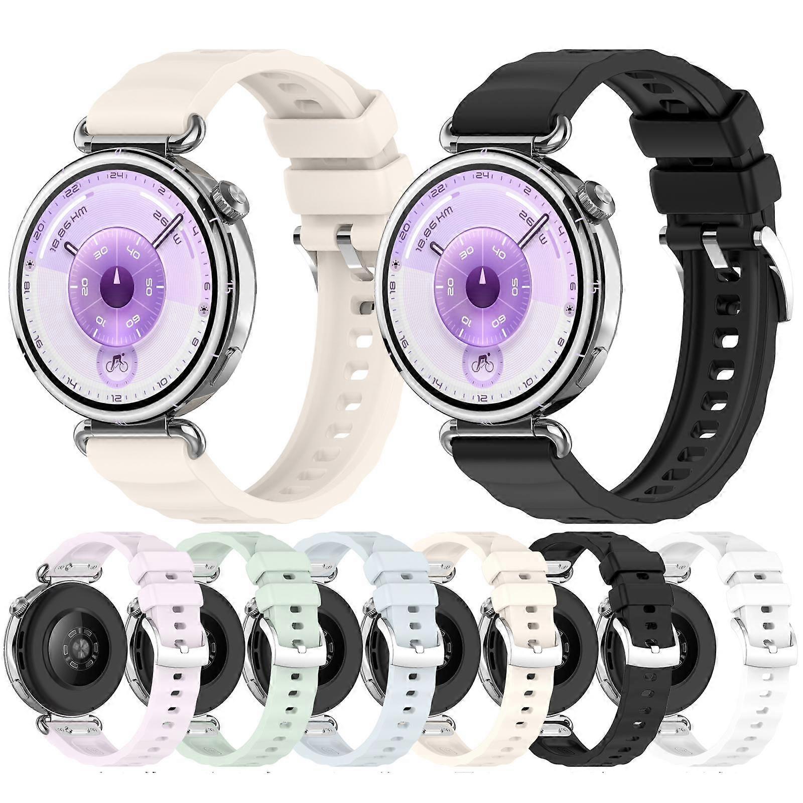 Press Button Quick Release Wave Texture Silicone Watch Band 18mm