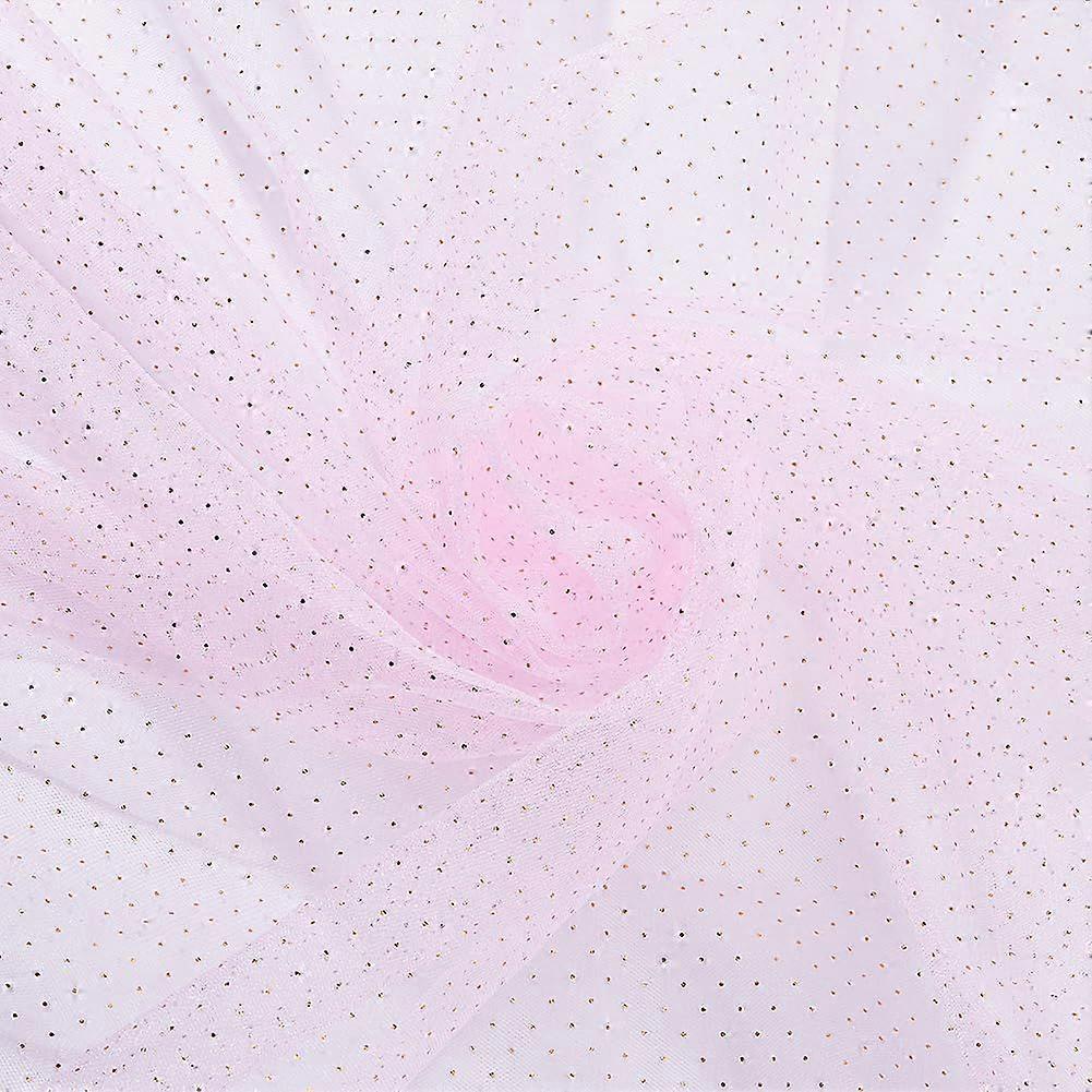 3.28 Yards Tulle Glitter Fabric 1.6m Length Netting Fabrics Sequin Sparkling Fabric Pearl Pink Tulle Bolt for DIY Tutu Dress Table Runner Skirt Craft 